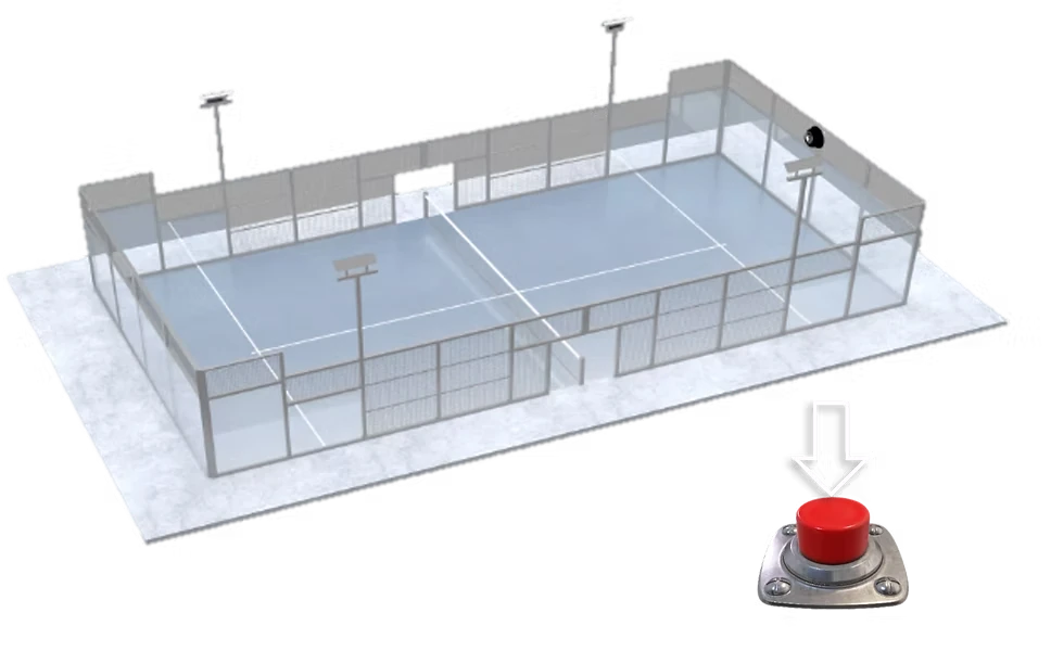 SMASH court camera setup and its red recording button